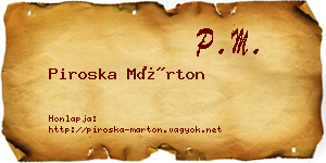 Piroska Márton névjegykártya