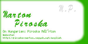 marton piroska business card